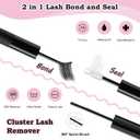Lash Extension Kit Natural Volume Lash Clusters.8-16mm Waterproof Eyelash Extension Kit with Lash Bond and Seal, Remover, Tweezers and Eyelash Comb for a Natural Look(0.07D,144pcs, D Curl)