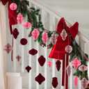 24 Pcs Christmas Mini Paper Honeycomb Ornaments with DIY Garland String 3D Honeycomb Hanging Christmas Decorations Neutral Ornaments for Xmas Tree Home Decor Farmhouse Party Birthday Holiday