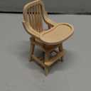 jojofuny Dollhouse Wooden High Chair, Miniature Highchair, Mini House Supplies, Mini Doll Furniture 1:12 Scale Desktop Chair Decoration Accessories