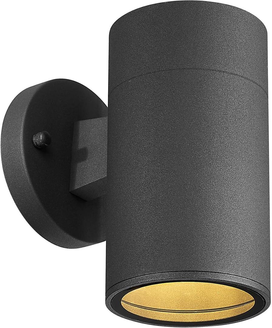 Ken & Ricky Outdoor Wall Light, Exterior Lighting Fixtures, Matte Black Outdoor Wall Sconce with Tempered Glass Cover for Porch Garage Patio Doorway Entryway -1 Pack