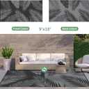 GENIMO Outdoor Rug 9' x 18' Waterproof for Patios Clearance, Reversible Outdoor Plastic Straw Camping Rug Carpet, Large Area Rugs Mats for RV, Camper, Deck, Balcony, Porch, Beach, Picnic, Black&Grey