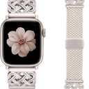 TOYOUTHS Braided Magnetic Band Compatible with Apple Watch Bands 42/ 41/ 40/ 38mm Women Men, Dressy Celtic Metal Fancy Stretchy Elastic Bracelet Strap for iWatch Series 11 10