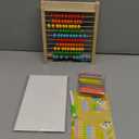 Wooden Abacus for Kids Math - 10-Row Counting Toy with 100 Beads, Number Cards & Counting Sticks, Educational Counters for Kids Math Gift for Age 3 4 5 6 7 Year Old Boy Girl