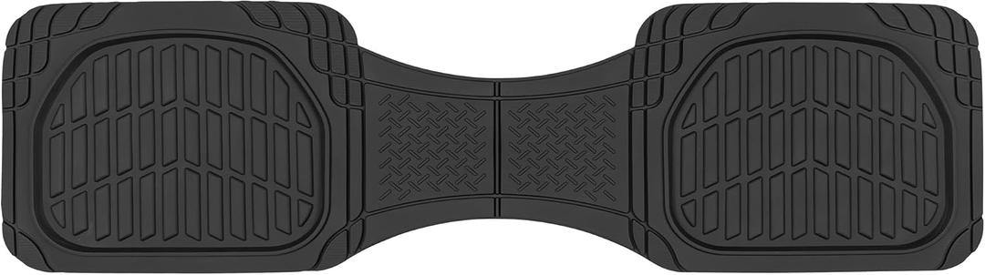 Motor Trend Premium FlexTough Deep Dish Rear Rubber Floor Mat Liners, Heavy Duty All-Weather Universal Fit Trim-To-Fit Floor Mats for Cars Sedans Trucks SUVs, Durable & Easy To Clean Car Mats - Black