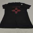 Santa Fe New Mexico Tshirt Zia symbol distressed State Flag T-Shirt S Black