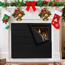 Fireplace Cover, Fireplace Blanket for Heat Loss, Fireplace Draft Cover Indoor, Fireplace Draft Stopper with Full Frame Magic Tape, Fireplace Draft Blocker Save Energy (39"x32")