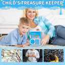 Piggy Bank for Kids, Electronic Mini ATM Bank with Password for Boys Girls, Money Saving Box with Auto Grab Bill Slot, Cash Coin Can Money Safe Toy, Birthday for Age 3-12, Blue, 5.3 x 7.9 x 5.5 inches
