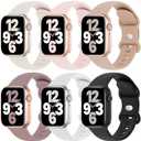 5 Pack Silicone Bands Compatible with Apple Watch Band 38mm 40mm 41mm 42mm 44mm 45mm 46mm 49mm Women Men, Soft Sport Strap Replacement Wristband for iWatch Series 10 9 8 SE 7 6 5 4 3 2 1 Ultra