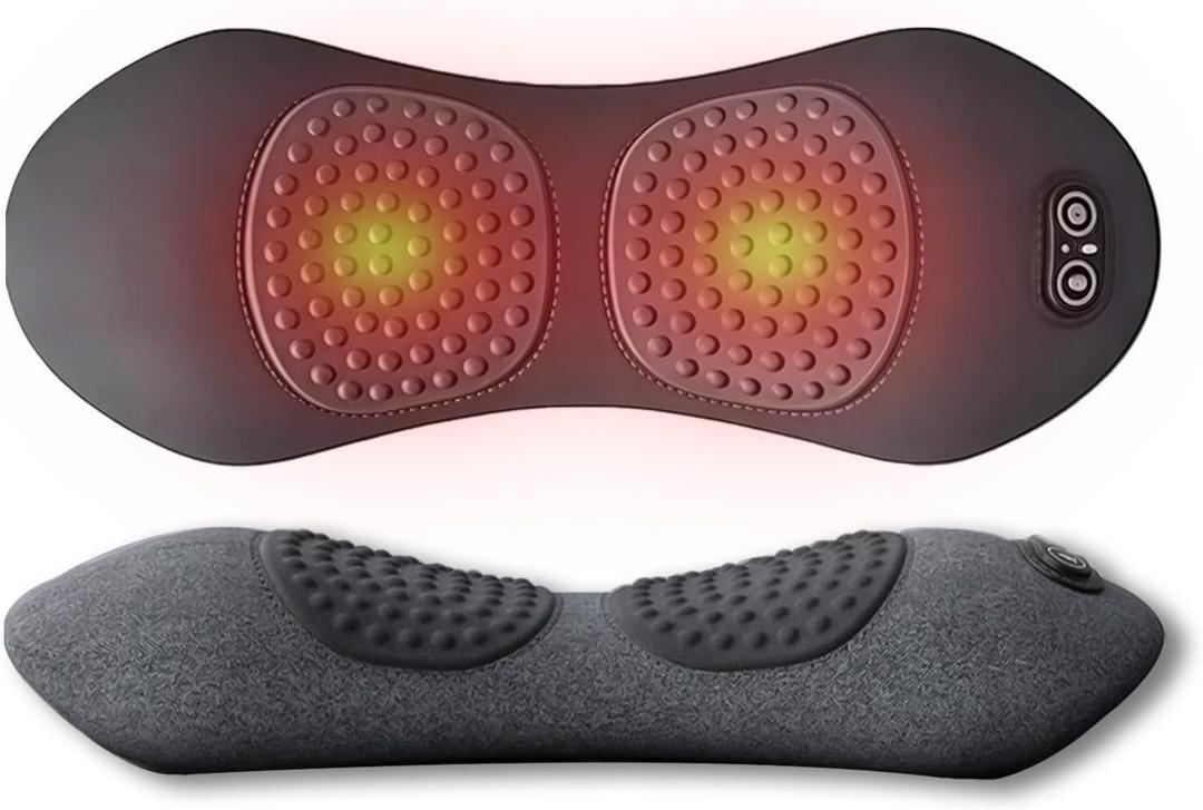 3 in 1 Heated Back Massager with Upgraded Electric Lumbar Pillow, Featuring All-Around Deep Tissue Massage Technology. Ergonomically Designed to Deeply Relieve Back Pain.