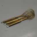 Berglander Gold Whisk Pack of 3 Stainless Steel 8",10",12", Titianium Plating Whisks for Cooking, Beater,Wire Whisk Set Kitchen Wisk (Gold)