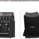 Imdinnogo 3D Printer Enclosure for BambuLab P1P/P1S/P2S/X1/X1C: 16.3 L x 18.1 W x 29.5 H inch PVC Laminated Polyester Storage Blackout Cover to Protection from Sunlight Dust Dirt Black