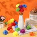 Syhood 50 Pcs Pride Rainbow Flower Bulk Gay Day Decoration Mexican Marigold Flowers Decoration Rainbow Lesbian Party Favors Tropical Pride LGBT Accessories Lais Hawaiian Luau Party Decorations