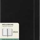 Moleskine Classic 12 Month 2024 Weekly Planner, Hard Cover, Large (5" x 8.25"), Black 4 pcs