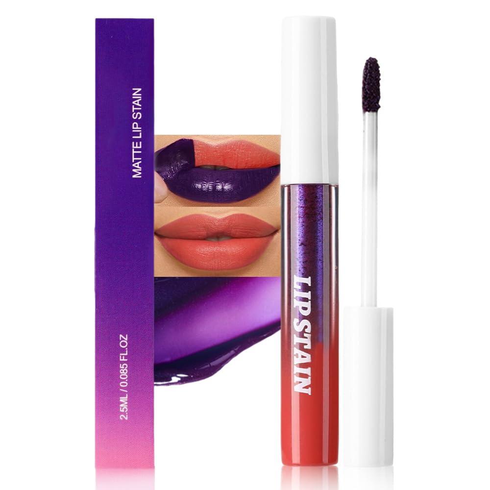 evpct Orange Red Peel Off Lip Stain Tints, Liquid Lipstick Lip Stain Long Lasting Waterproof for Women, Non-stick Cup Lipstick Peel Off Highly Pigmented Not Faded Smudge-proof Easy to Apply, 06#