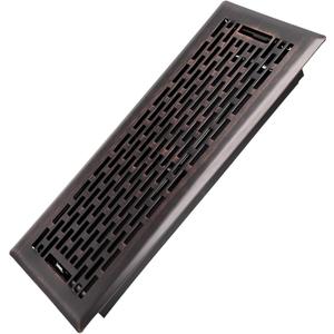 Howeall 4x12 Inches Heavy Duty Walkable Floor Register - Easy Adjust Air Supply Lever Decorative Floor Vent Covers - Boston Design Vent Covers for Home - Oil Rubbed Bronze