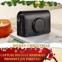 CAIYOULE Camera Case for Fujifilm Instax Mini EVO, Fuji Mini EVO Case Bag with Photo Pouch, Album, Frames, Screen Protector Accessories Kit - Vintage Black