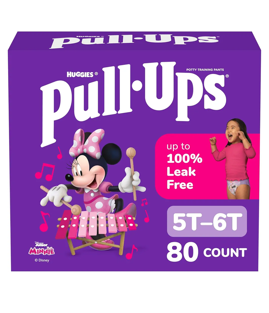Pull-Ups Girls' Potty Training Pants, Size 5T-6T Training Underwear (46+ lbs), 80 Count (2 Packs of 40)