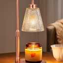 Copper Candle Warmer Lamp with Timer, Dimmable Candle Warmer for Jar Candles, Height Adjustable Wax Melts Warmer, Birthday Gifts for Women Mom, House Warming Gifts New Home Decor (Regular(4.7 in))