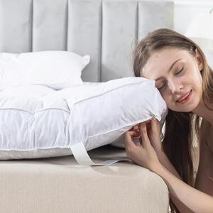 WhatsBedding 5 Inch Feather Bed Mattress Topper,Duck Feather Memory Foam Mattress Topper, Thickened Topper Layer, King, 78x80 inches