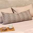 DOMVITUS 14x36 Floral Lumbar Throw Pillow Cover - Decorative Farmhouse Block Print for Bedroom Living Room, 1PC, Cognac Brown