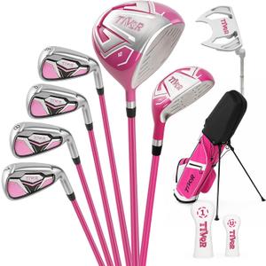 10-Piece Golf Club Set for Men and Women, Right Handed Beginner Golf Clubs with 460CC Forgiving Driver, Hybrid, 6/7/8 Irons, PW, Alignment Putter, 78g Graphite Shafts & Stand Bag, Standard(1#, 12°, 59, 195, 43", UT, 23°, 61, 230, 38", 6#, 28, 62, 263, 36.5", 7#, 31, 62.5, 270, 36", 8#, 35, 63, 277, 35.5", PW, 45, 64, 292, 34.5", Putter, 0, 70, 335, 34")