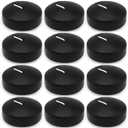 10 Hour Black Floating Candles Large 3 inch Unscented Dripless Water Wax Halloween Candles for Vases, Centerpieces at Wedding, Party, Pool, Holidays, Set of 12