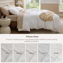 Bedsure 100% Washed Cotton Duvet Cover Queen Size - Natural White Minimalist Bedding Set Linen Like - PureWoven Plain Simple & Soft Comforter Cover for All Seasons (Natural White, Queen, 90"x90")