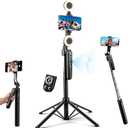 Auto Face Tracking Selfie Stick Tripod for iPhone with Light 360 Rotation That Follows Your Movement 70.9" Camera Tripod Stand with Remote for Content Creator Vlog Live Stream Video Recording