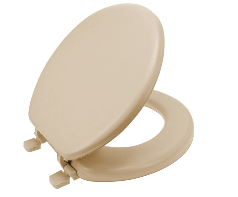 Ginsey Round Soft Cushion Toilet Seat, Champagne