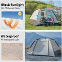2 Person Instant Pop Up Tent, Camping Tent Easy Setup Integrated Sunshade Awning, Waterproof for Outdoor, Hiking, Beach