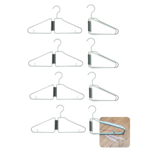 WRYLCYH 8 Pcs Foldable Hangers, Plastic Collapsible Hangers, Portable Folding Clothes Hanger, Foldable Travel Hangers, Foldable Hangers for Travel, Cruise, Home, Bedroom, Dorm (Green)