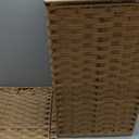 SONGMICS Handwoven Laundry Basket, 90L Synthetic Rattan Clothes Hamper with Lid and Handles, Foldable, Removable Liner Bag, Natural LCB51NL