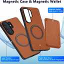 Designed for Samsung S26 Ultra Case, Samsung S26 Ultra Case Wallet Compatible with MagSafe, PU Samsung S26 Ultra Case with Card Holder for Women Men, Anti-Slip & Shock Absorption(Orange)