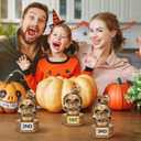 Huquary 3 Pcs Halloween Skeleton Trophies 4.53" Funny Skull Sculpture Trophy for Contest Awards Skeleton Trophy with 1st 2rd 3nd Place on Base, Tabletop Decor Halloween Prizes Party Supplies
