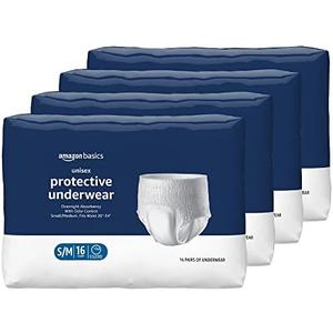 Amazon Basics Unisex Protective Underwear, Overnight Absorbency,XXL,Pack Of 3,42 Count
