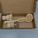 SAMEBUTECO Bamboo Dish Brushes Sets 4 Tools in One Kitchen Clean Dish Scrubber for Pots Pans Bottles with Natural Bristles (Bamboo Brushes Sets)