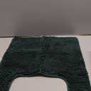 OLANLY Toilet Rugs U-Shaped 24x20, Extra Soft Absorbent Chenille Contour Bathroom Rugs for Toilet, Dry Quickly, Machine Washable, Non-Slip Bath Mat, Blackish Green