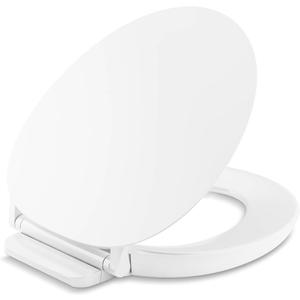 KOHLER 57778-WCF-0 Cymbal Ready Latch Quiet-Close Soft Close Toilet Seat Round, Flexible CoreFlex Material, Wider Toilet Seat Surface, Home Essentials, White