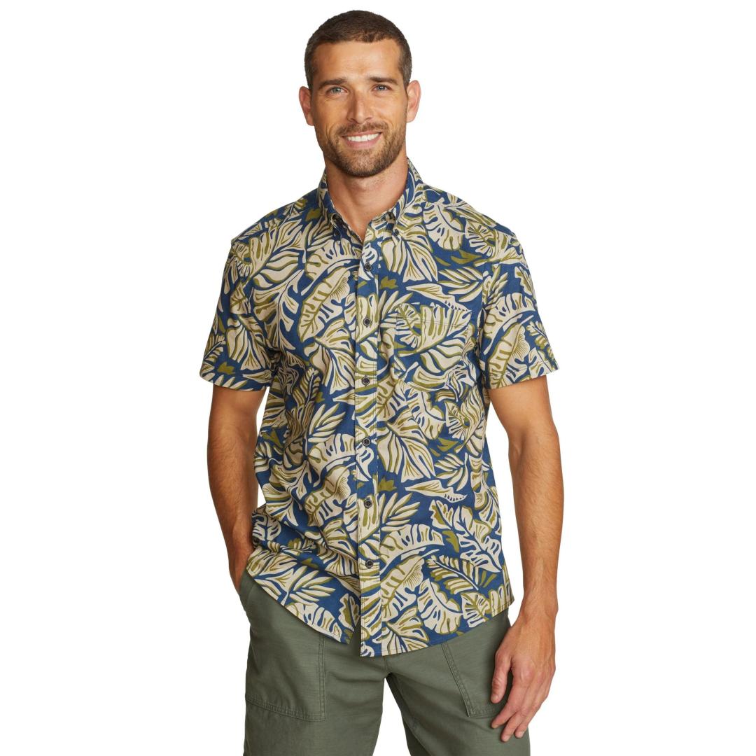 Eddie Bauer Men's Short Sleeve Baja Shirt - Print, Size: Small