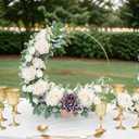 10 PCS 14 Inch Floral Hoop Centerpiece with Stand for Table, Metal Center Pieces Gold Circle Centerpieces for Wedding Reception, DIY Table Centerpieces, Wall Hanging Crafts, Flower NOT Included