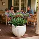 Artificial Flowers Plants for Outdoor Planters 8 Bundles Purple Flower Large Spring Summer 18.9 in Look Real Plasic Plant for Front Porch
