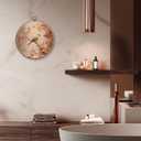 Sufamb Farmhouse Fall Bird Round Wall Art Decor, Cottagecore Autumn Sparrow Canvas Artwork Framed, Rustic Fall Bird Wall Hanging Prints Decorations for Home Bedroom Living Room Decor, 10x10 Inches