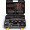 112-Piece Torx and Allen Bit Socket Set, 1/4", 3/8",1/2" Drive Bit Socket Set with Ratchet Wrench, Adapters, Extra Long & Tamper Proof torx/Hex/Ball End Hex/E-torx, SAE & Metric