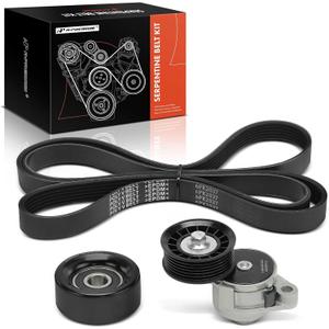 A-Premium Engine Serpentine Belt Drive Kit with Tensioner & Idler Pulley Compatible with Chevrolet Corvette 1997 1998 2002 2003 2004, 5.7L, 3-PC Set