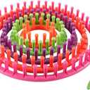 novelinks Round Knitting Looms Set - Set of 5 Plastic Looms Knitting with 1 Knitting Yarn Loom Needle and 1 Plastic Loom Pick