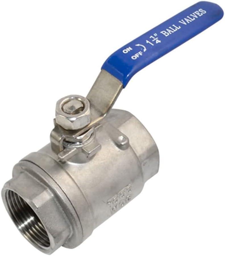 VARMHUS NPT Female 316 Stainless Steel Full Port Ball Valve Vinyl Handle WOG1000 (1-1/4")