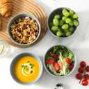 Cereal Bowls Set of 4, 24 oz Bowls for Kitchen, Ceramic Bowls for Salad, Fruit, Breakfast, Dessert, Stoneware Soup Bowls, Dishwasher & Microwave Safe, Pebble Gray