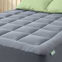 Ultra Soft Twin Size Mattress Topper - Viscose Made from Bamboo Pillow Top Mattress Pad for Back Pain Relief - Naturally Cooling for Hot Sleepers, Grey