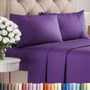 Twin 4 Piece Sheet Set - Comfy Breathable & Cooling - Ultra Soft Hotel Luxury Bedding Set w/ 8-16 Inch Deep Pockets - 1 Flat & 1 Fitted Sheet & 2 Pillowcases - Cozy, Wrinkle Free & Easy Care - Purple