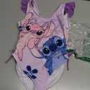 Disney Lilo & Stitch Girls Swimsuit UPF 50+ One Piece Bathing Suit for Big Kids (6, Purple)
